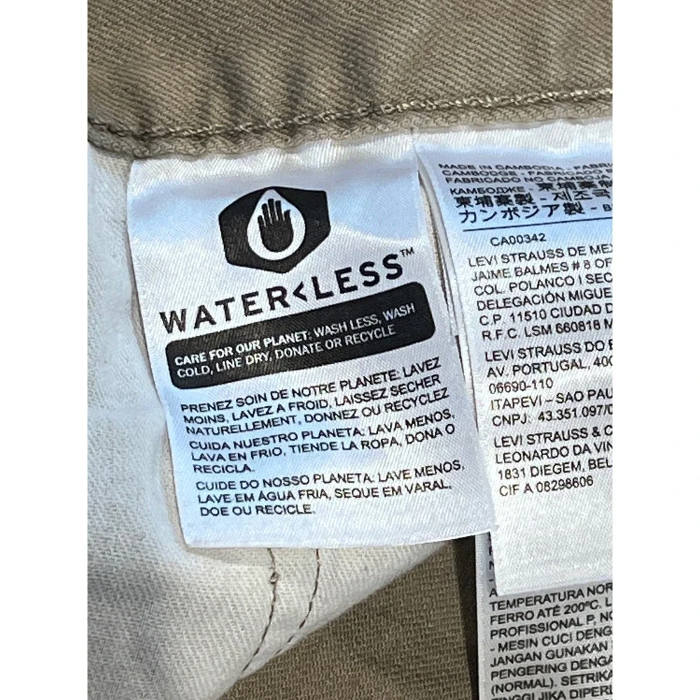 Levis 505 Regular Fit Straight Leg Khaki Tan Twill Pants Mens 36x30 00505-0718